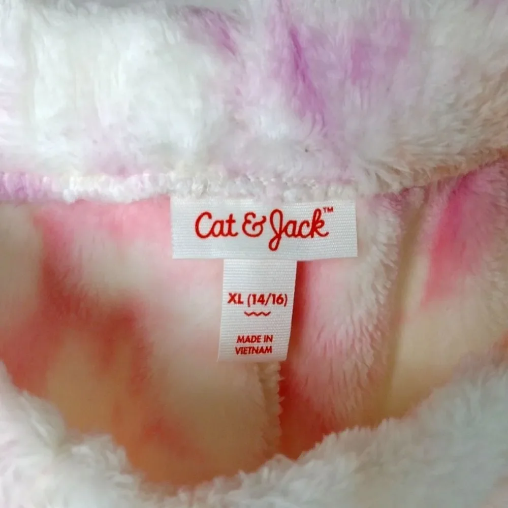 Girls Fuzzy Pink Tye Dye Pajama/Sweat Bottoms